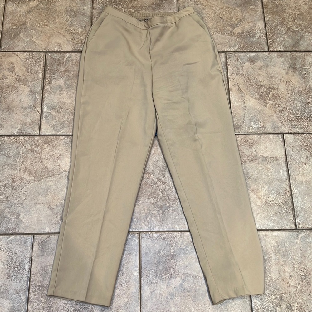 Laura Scott pull-on pants, light tan, size 12 GUC!